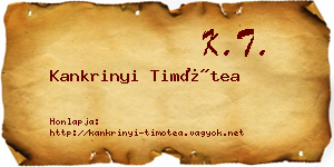 Kankrinyi Timótea névjegykártya